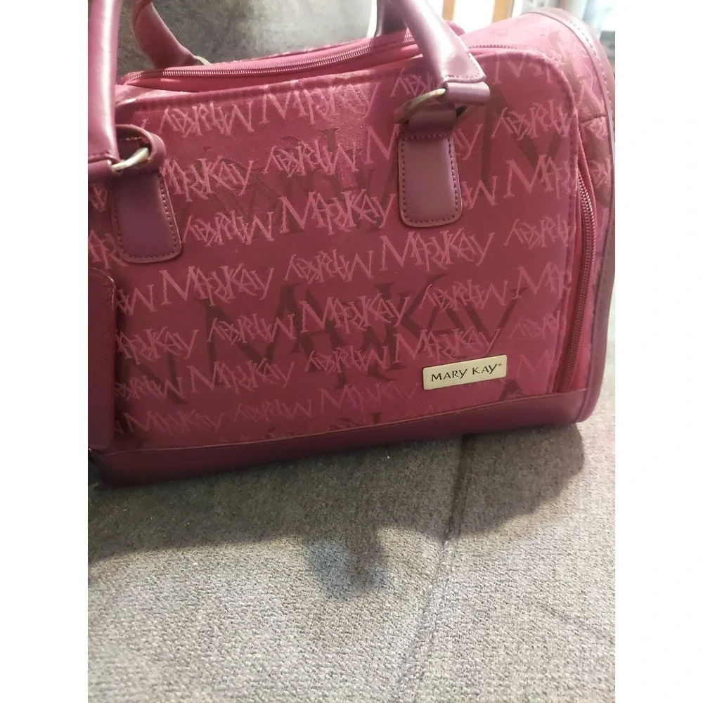 Vintage Mary Kay Travel Consultant Maroon Makeup Bag Tote Carry On Organizer